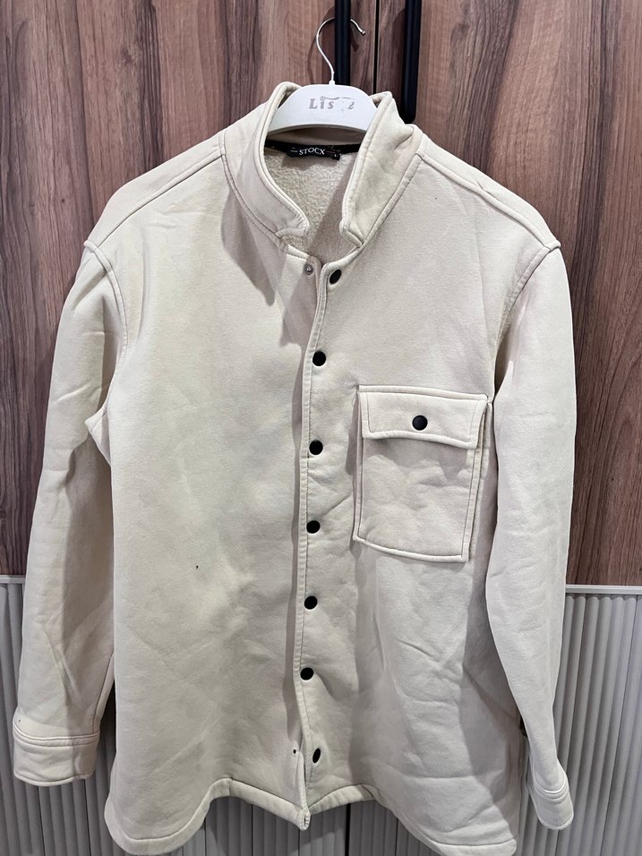 Düğmeli bej erkek Ceket - Görsel 2