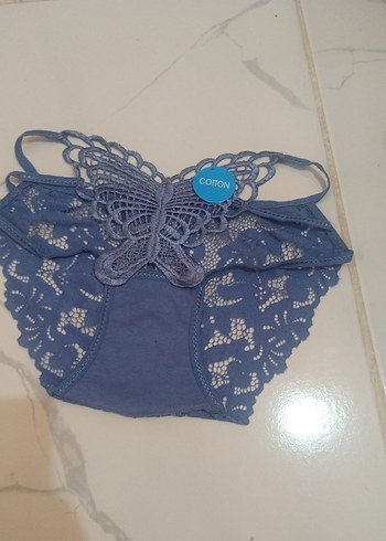 Mavi Nakışlı Bohem Kadın Külot
