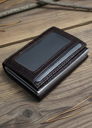 Kahverengi Mekanizmalı Kredi Kartlık ve Erkek Cüzdan - Görsel 2