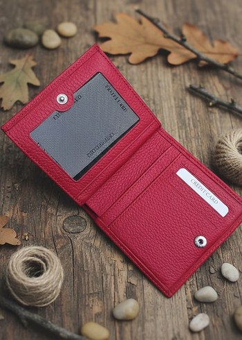 Kırmızı Deri Kadın Cüzdan - Görsel 2