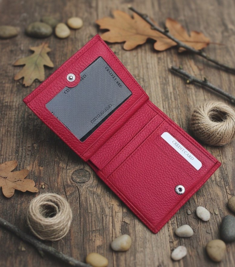 Kırmızı Deri Kadın Cüzdan - Görsel 2