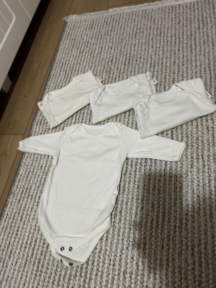 Beyaz Pamuklu Uzun Kollu Bebek zıbın 4 lü - Görsel 2