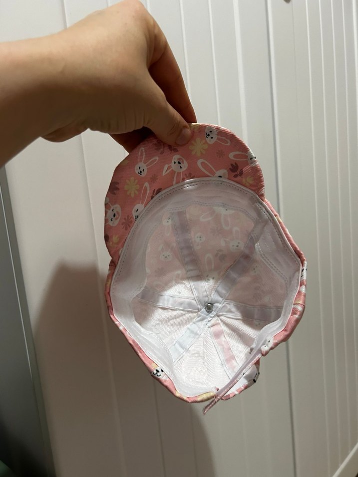 Düğmeli Pembe Baskılı bebek  Şapkası - Görsel 2