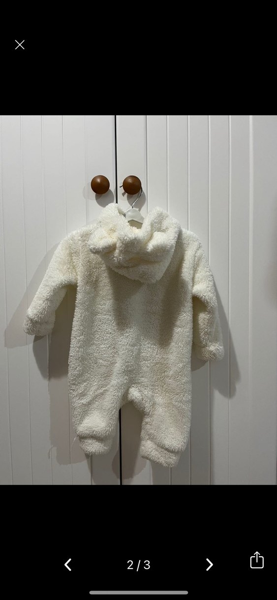 Bebek Beyaz Kürklü Tulum - Görsel 2