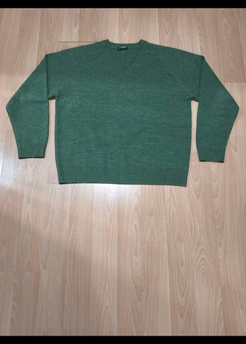 LC Waikiki Koyu Yesil V Yaka Triko Kazak Rahat Ve Sik