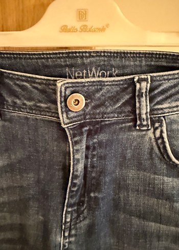 s Beden lacivert Renk Network Kadın Lacivert Flare Paça bilek boy Kot Pantolon