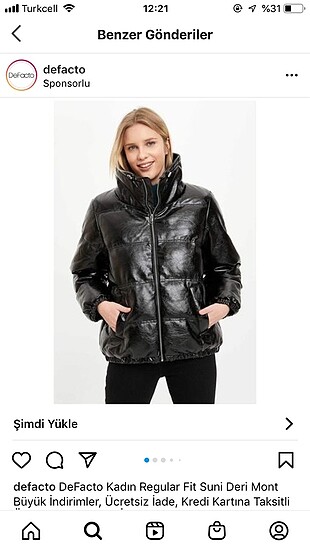 Parlak şişme mont