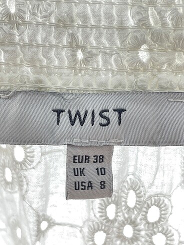 38 Beden beyaz Renk Twist Gömlek %70 İndirimli.