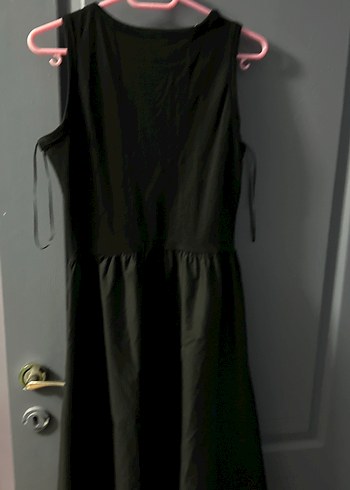 Siyah Uzun Kollarsız Salaş Elbise - Görsel 5