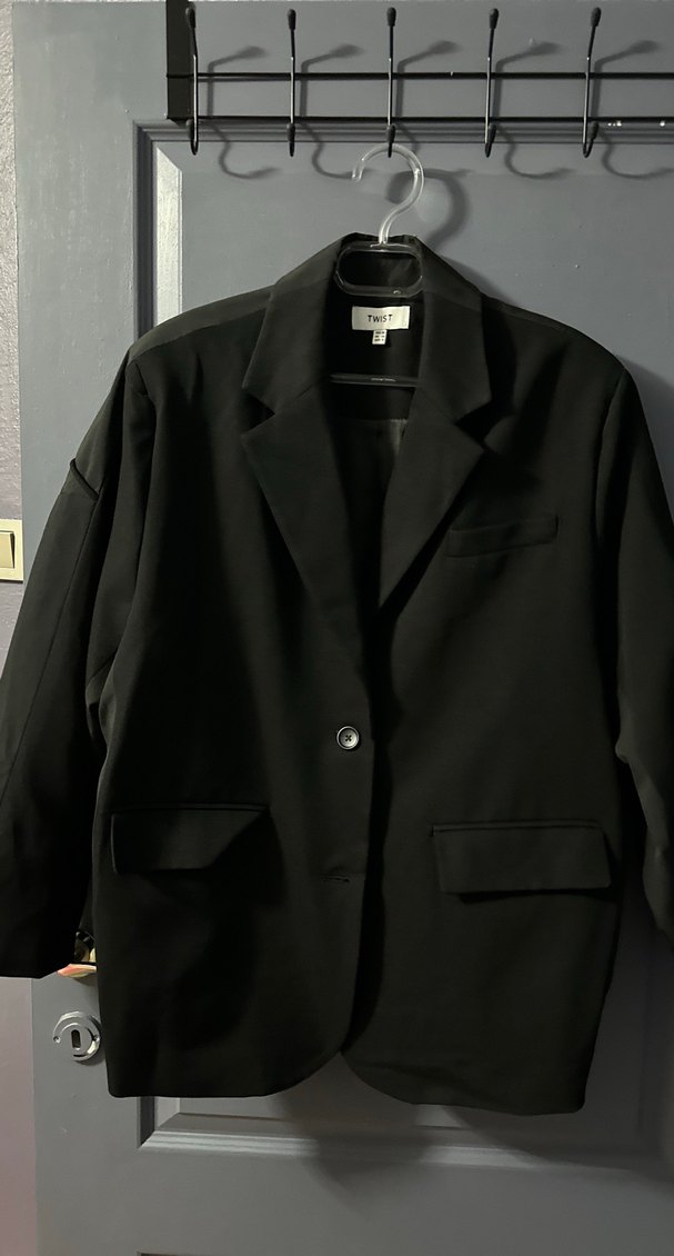 Siyah Düğmeli Kadın Blazer Ceket - Görsel 2