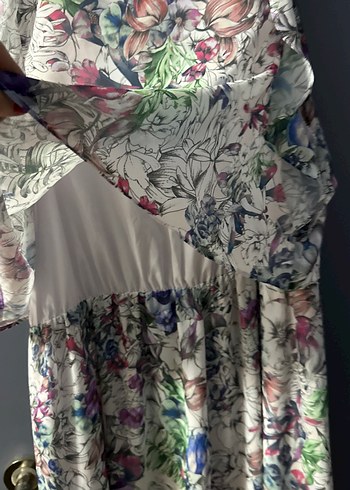 Çiçek Desenli Uzun Bohem Elbise - Görsel 4