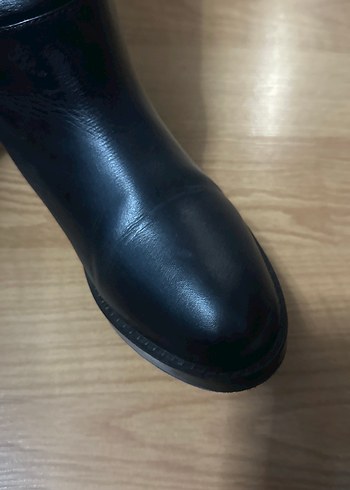 Siyah Deri Dizüstü Kadın Çizme - Görsel 2