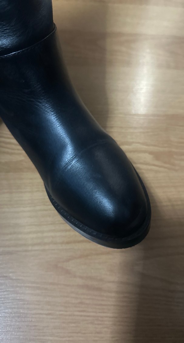 Siyah Deri Dizüstü Kadın Çizme - Görsel 2