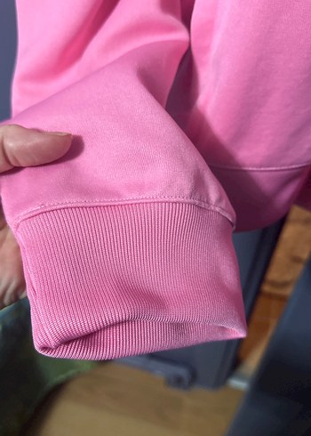 Pembe Kadın Yarım Fermuarlı Sweatshirt - Görsel 4