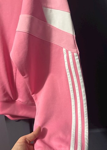 Pembe Kadın Yarım Fermuarlı Sweatshirt - Görsel 5
