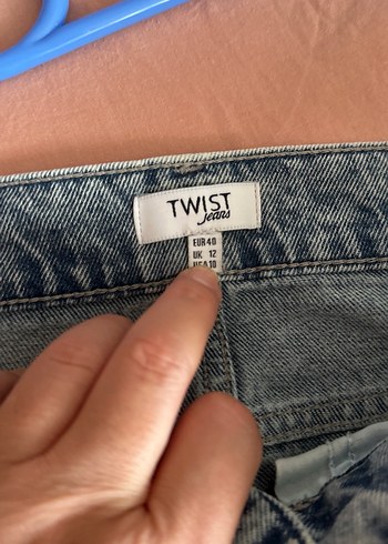 40 Beden Gri Mavi Midi Denim Kadın Etek