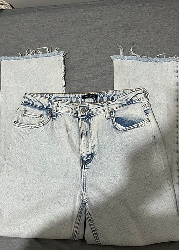 Trendyol & Milla Gri Mavi Tie-Dye Salaş Midi Jean