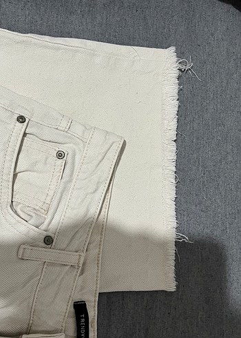 l Beden beyaz Renk Beyaz Midi Kot Pantolon Regular Fit