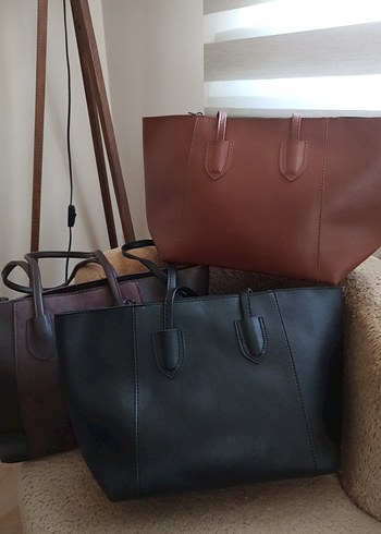 Minimalist Kahverengi Deri Kadın Çanta