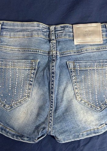 lolita taşlı y2k kot şort - Görsel 3