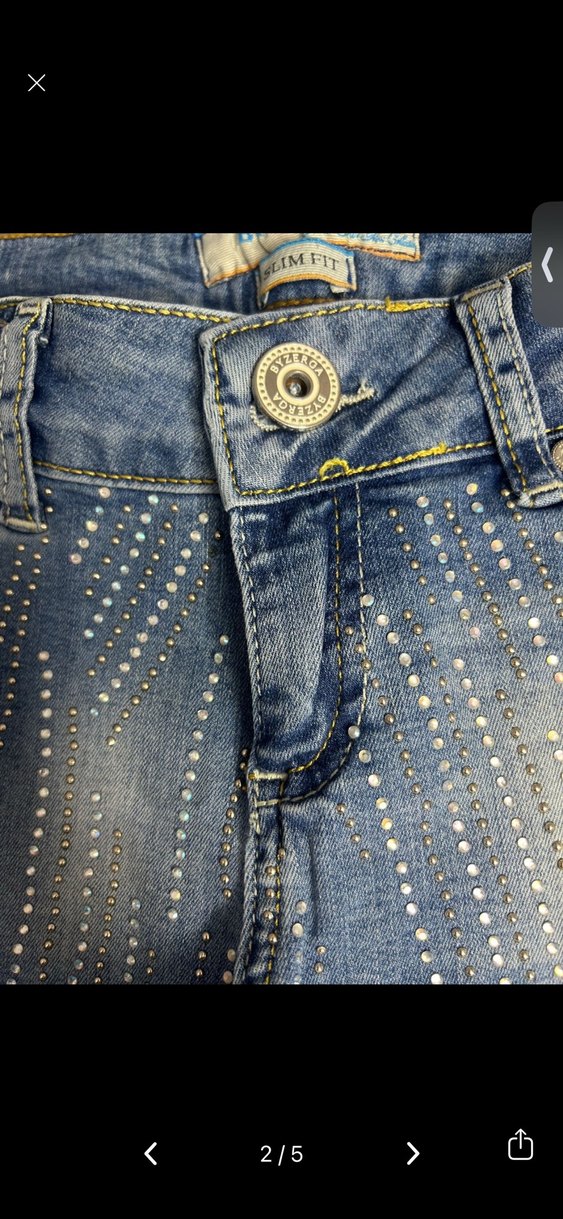 lolita taşlı y2k kot şort - Görsel 2