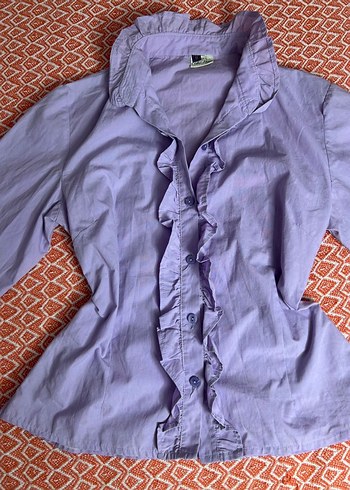 lolita coquette Fırfırlı Lila Gömlek - Görsel 2