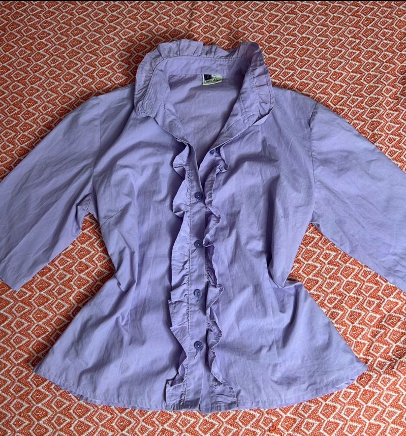 lolita coquette Fırfırlı Lila Gömlek - Görsel 3