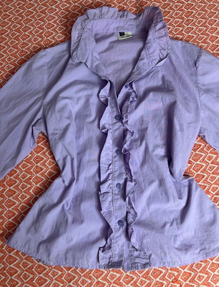 lolita coquette Fırfırlı Lila Gömlek - Görsel 2