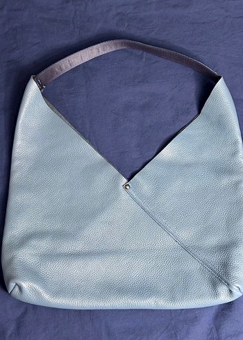 Vintage Mavi Deri Çanta - Görsel 3