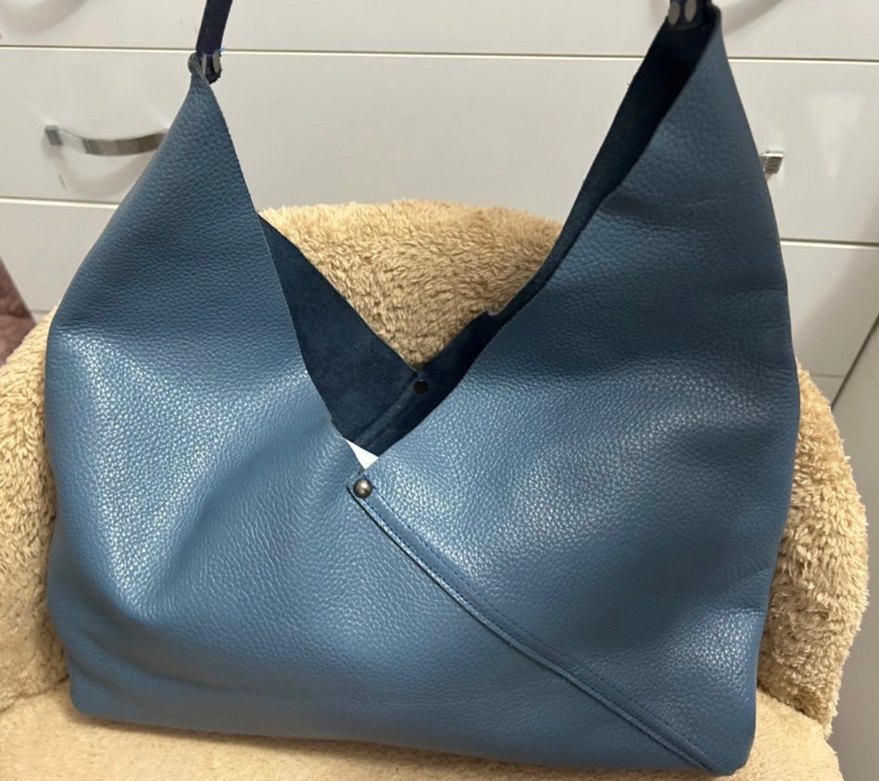 Vintage Mavi Deri Çanta - Görsel 2