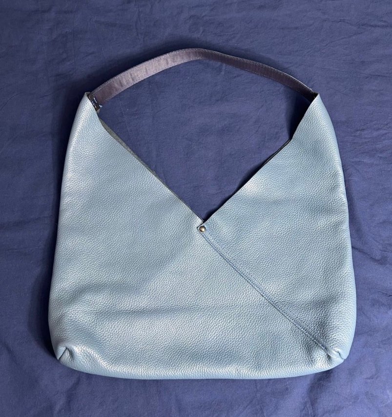 Vintage Mavi Deri Çanta - Görsel 3