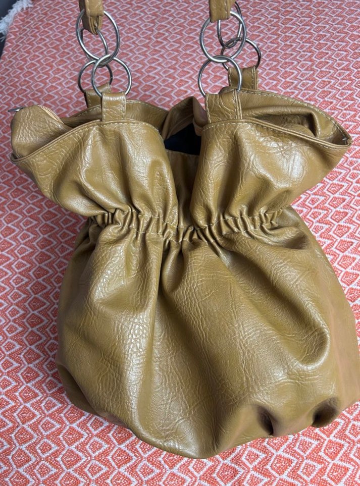 Parlak Vintage Deri Bohem Çanta - Görsel 3