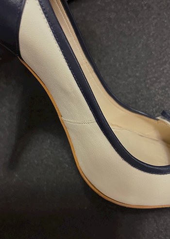 36 Beden beyaz Renk Tokalı Beyaz Lavivert Stiletto Kadın Ayakkabı