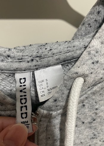 36 Beden gri Renk Gri Kapüşonlu Fermuarlı Kadın Sweatshirt