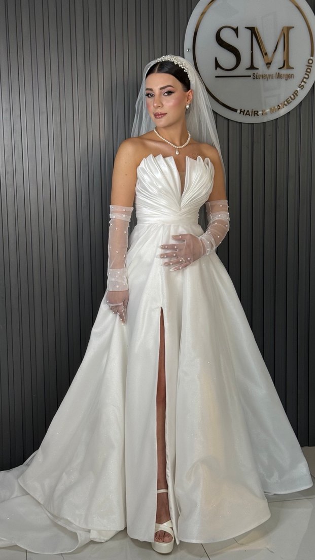 Simli parlak gelinlik - Görsel 3