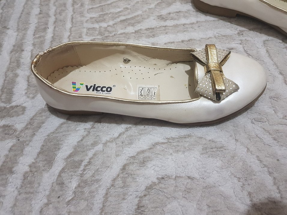 Vicco Beyaz Kız Çocuk Babet Fiyonklu - Görsel 2