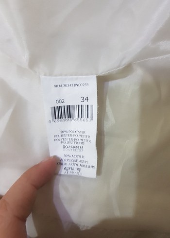 Beyaz Kürklü Pelüş Mont - Görsel 4