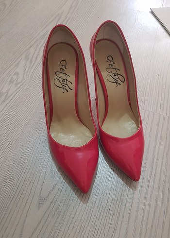 Parlak Pembe Rugan Stiletto Kadın Ayakkabı - Görsel 2
