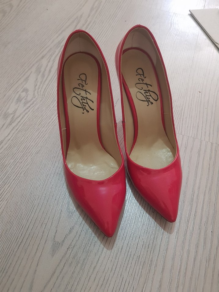 Parlak Pembe Rugan Stiletto Kadın Ayakkabı - Görsel 2