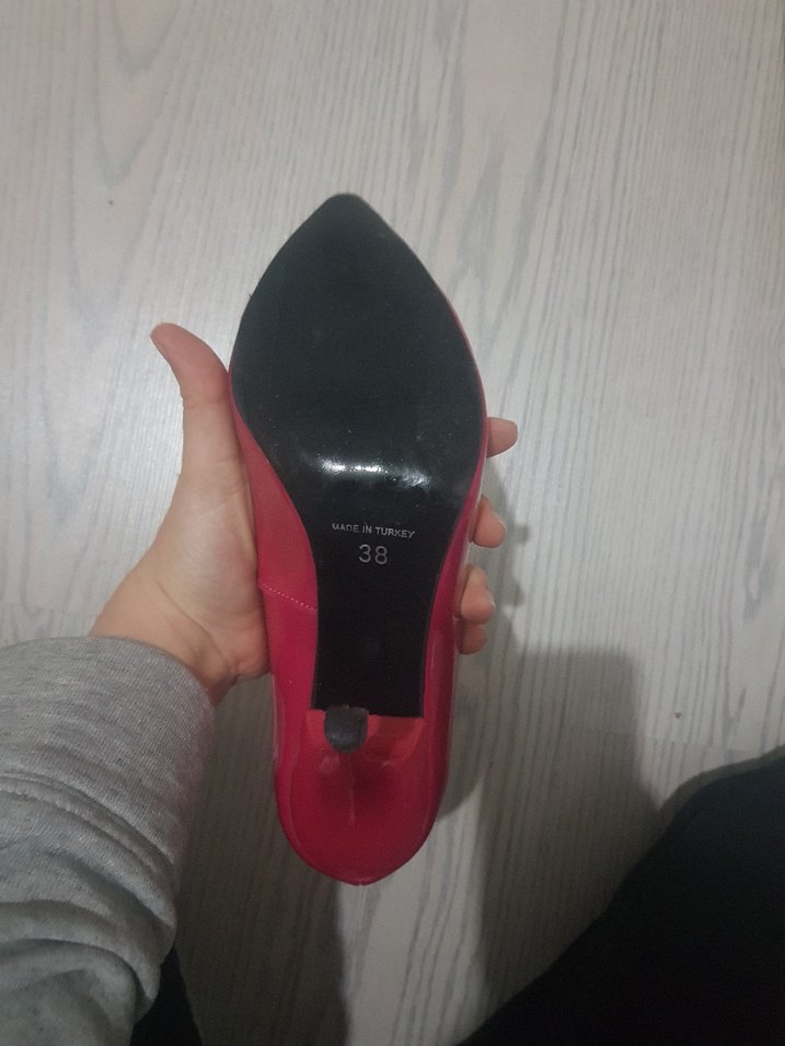 Parlak Pembe Rugan Stiletto Kadın Ayakkabı - Görsel 3