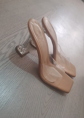 LUVİ SHOES Bej Stiletto Topuklu Kadın Terlik - Görsel 2