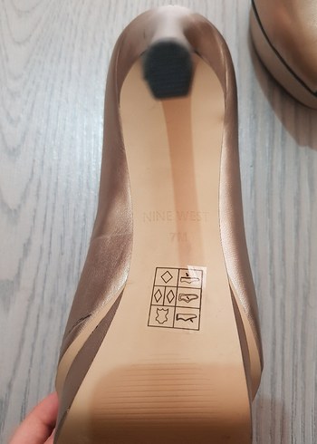 Bej Parlak Platform Topuklu Kadın Abiye Ayakkabı Nine west - Görsel 3