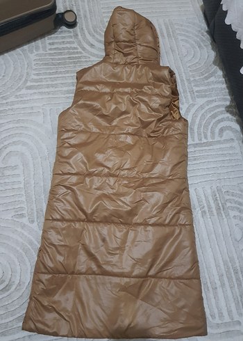 Bej Uzun Düğmeli Kadın Yelek - Görsel 2