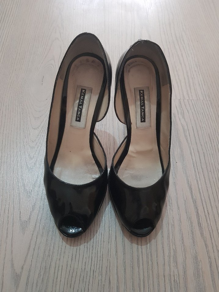 Siyah Rugan Stiletto Topuklu Kadın Ayakkabı - Görsel 2