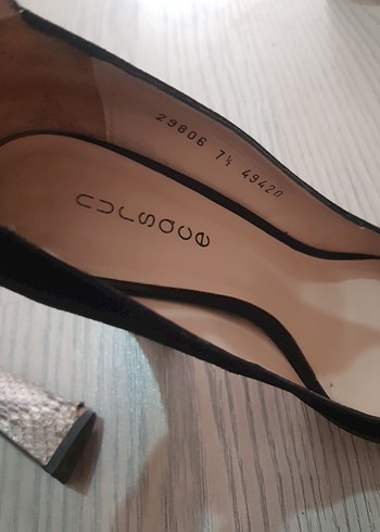 Siyah Süet Platform Topuklu Kadın Ayakkabı Gotik Vintage nursace - Görsel 4