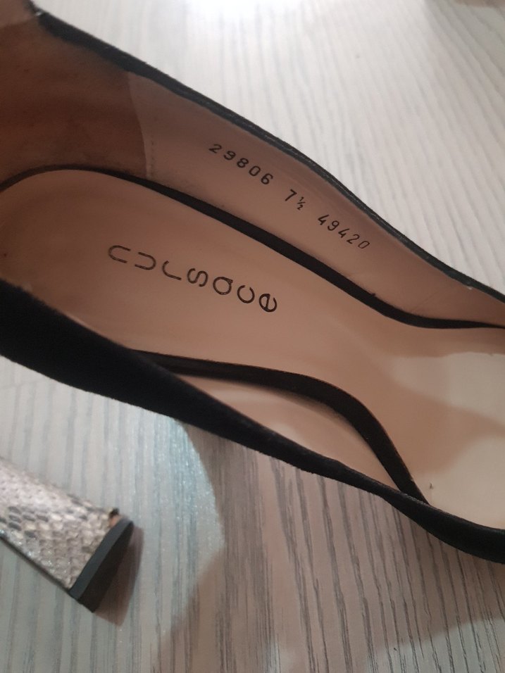 Siyah Süet Platform Topuklu Kadın Ayakkabı Gotik Vintage nursace - Görsel 4