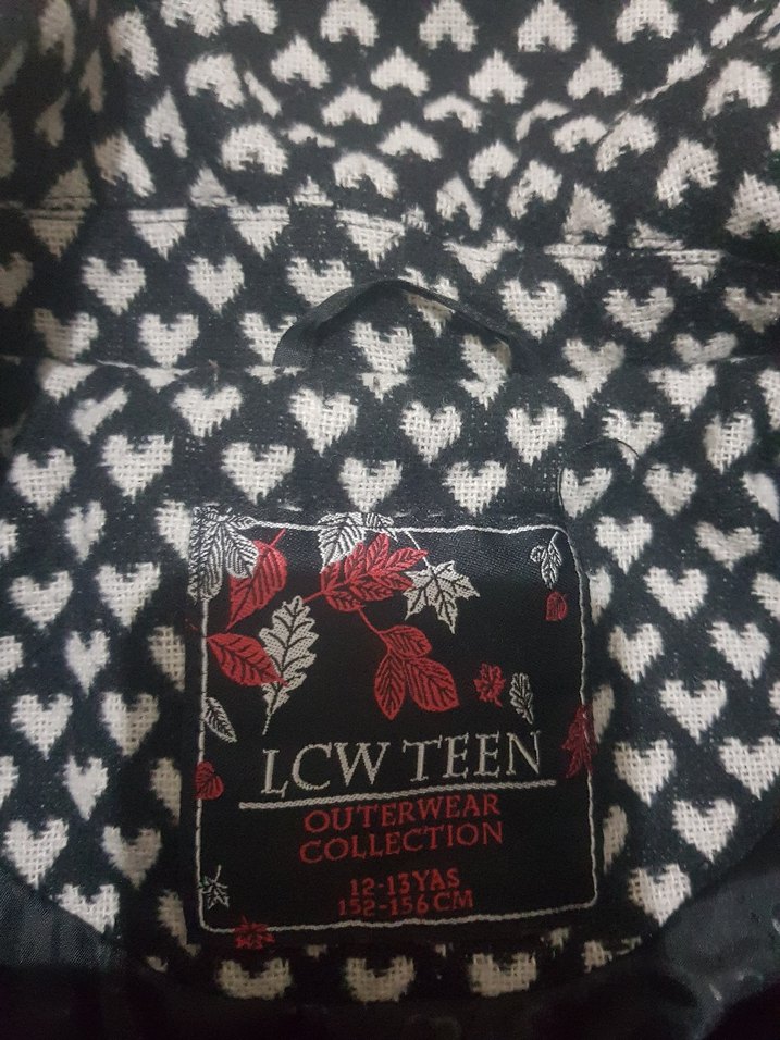 Kız Çocuk Kalp Desenli Kürklü Mont - Görsel 3