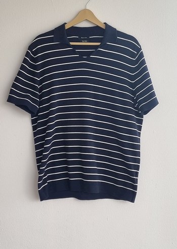 Massimo Dutti Çizgili Kısa Kollu Polo Tişört
