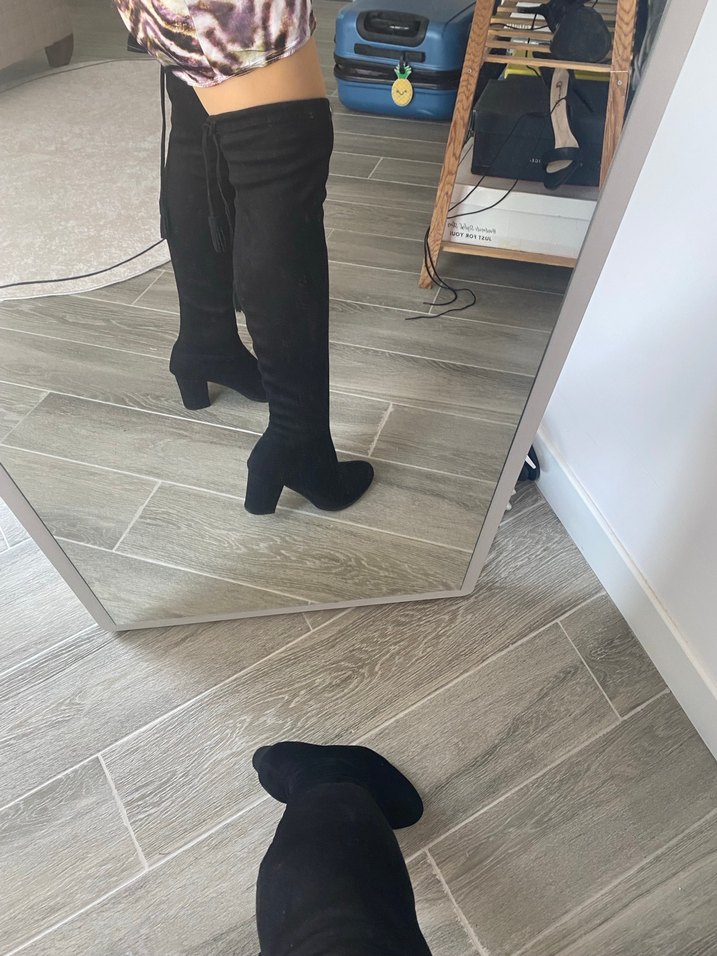 Polo garage Kadın  Dizüstü arkadan bağlamalı çorap Topuklu Çizme - Görsel 2