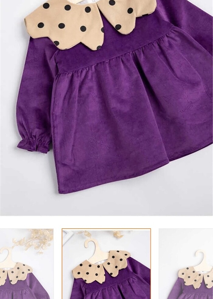 Mor yakalı elbise.çok güzel bir doğum günü elbisesi 1 yaş - Görsel 2